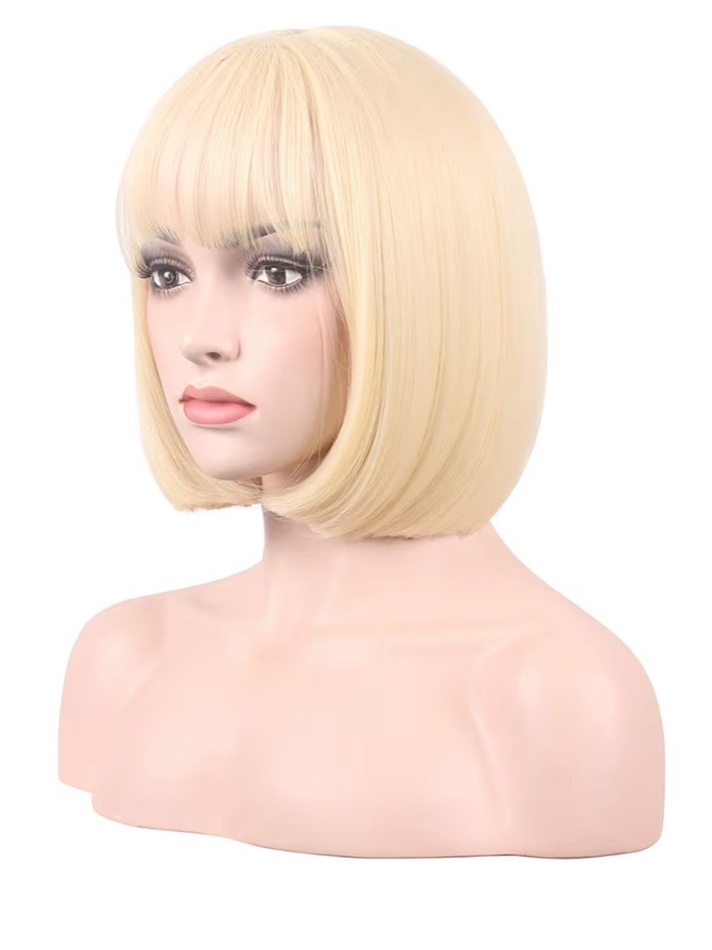 Amazon Short Blonde Bob Wig with Fringe